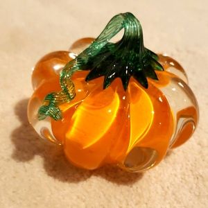 Glass pumkin sculpture